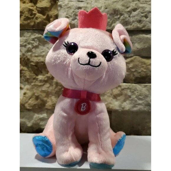Barbie Mattel plush puppy 7 inches pink stuffed animal - Picture 2 of 7